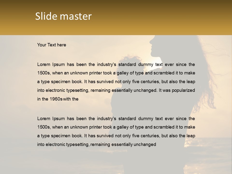 A Silhouette Of A Woman Holding A Child On A Beach PowerPoint Template