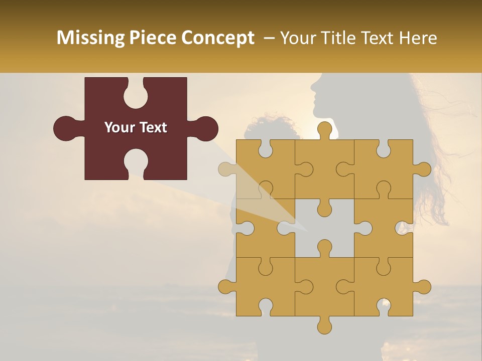 A Silhouette Of A Woman Holding A Child On A Beach PowerPoint Template