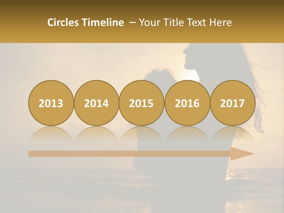 A Silhouette Of A Woman Holding A Child On A Beach PowerPoint Template