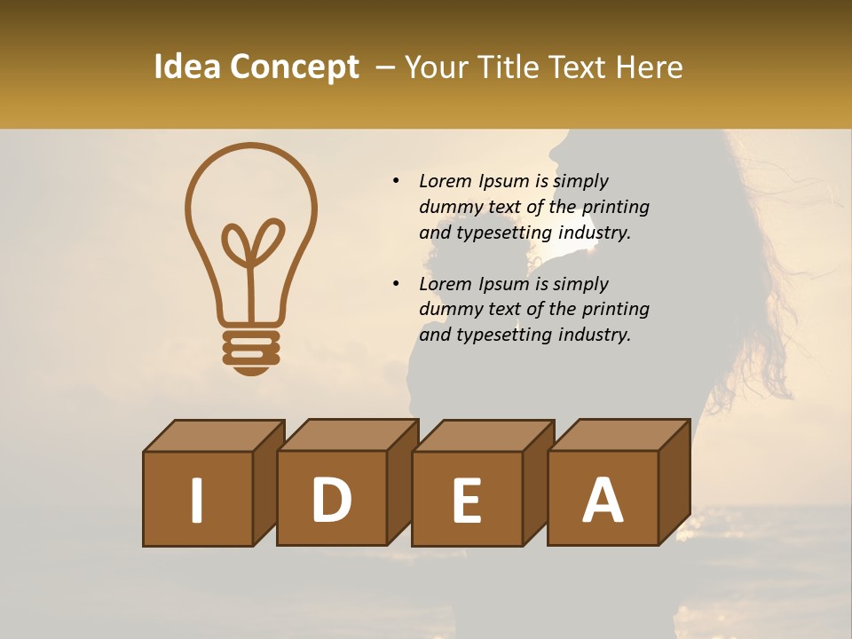 A Silhouette Of A Woman Holding A Child On A Beach PowerPoint Template