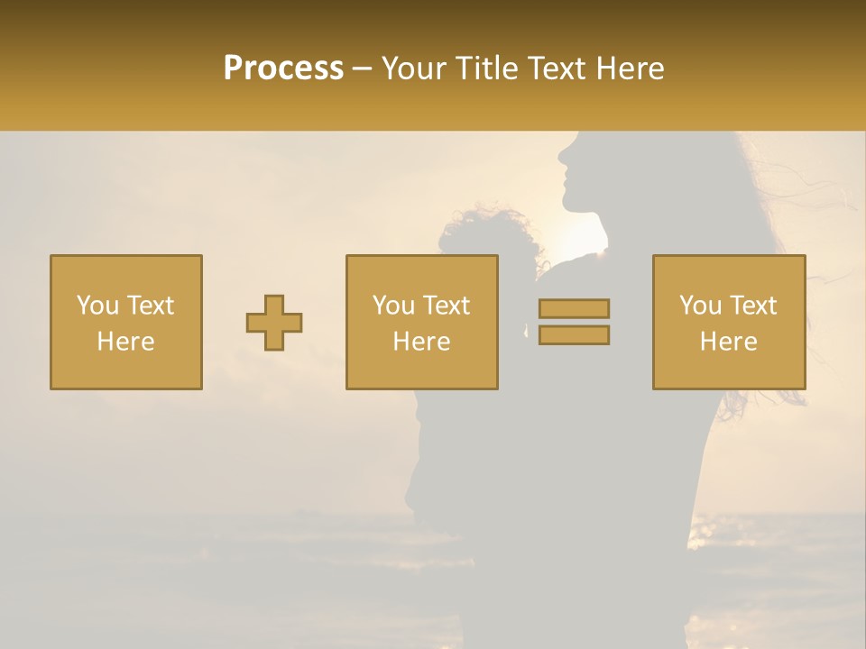 A Silhouette Of A Woman Holding A Child On A Beach PowerPoint Template
