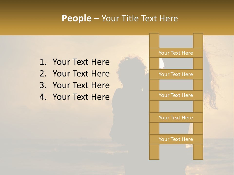 A Silhouette Of A Woman Holding A Child On A Beach PowerPoint Template
