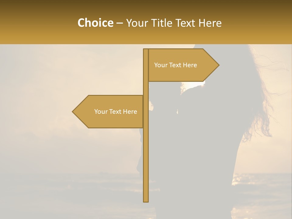 A Silhouette Of A Woman Holding A Child On A Beach PowerPoint Template