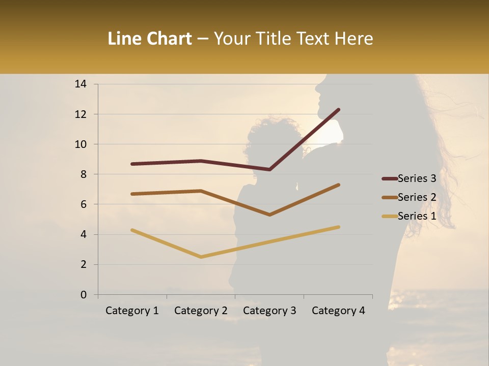 A Silhouette Of A Woman Holding A Child On A Beach PowerPoint Template