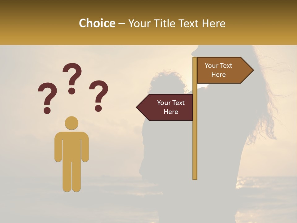 A Silhouette Of A Woman Holding A Child On A Beach PowerPoint Template