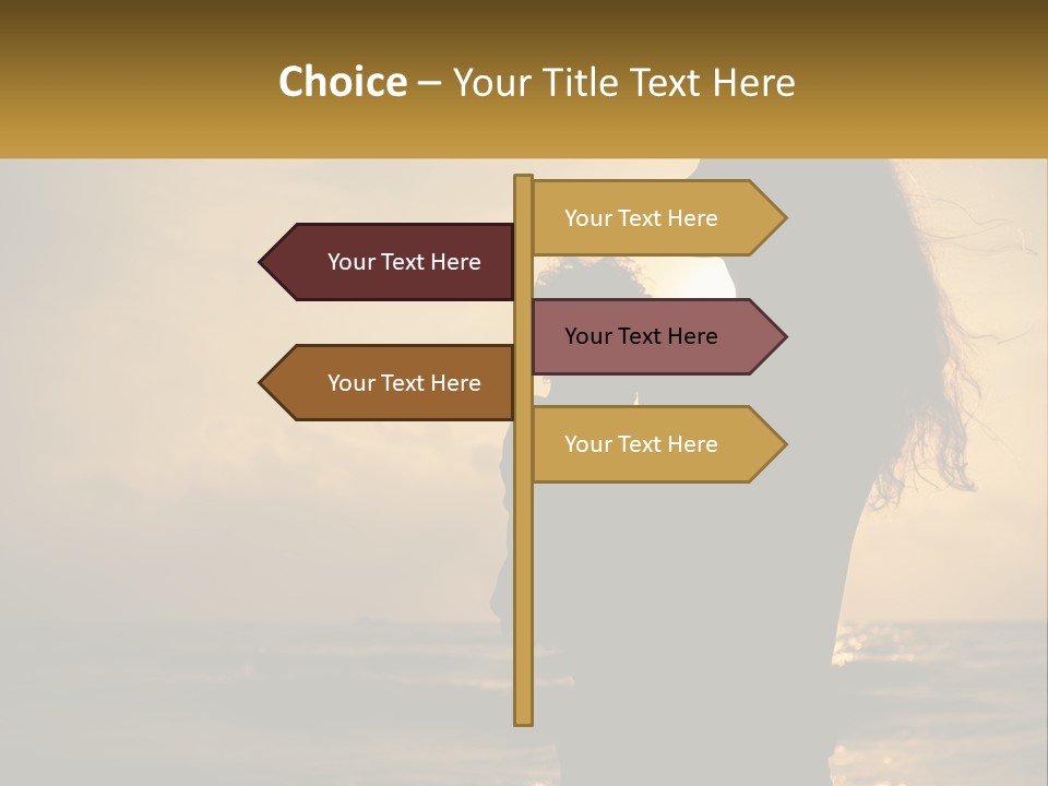 A Silhouette Of A Woman Holding A Child On A Beach PowerPoint Template