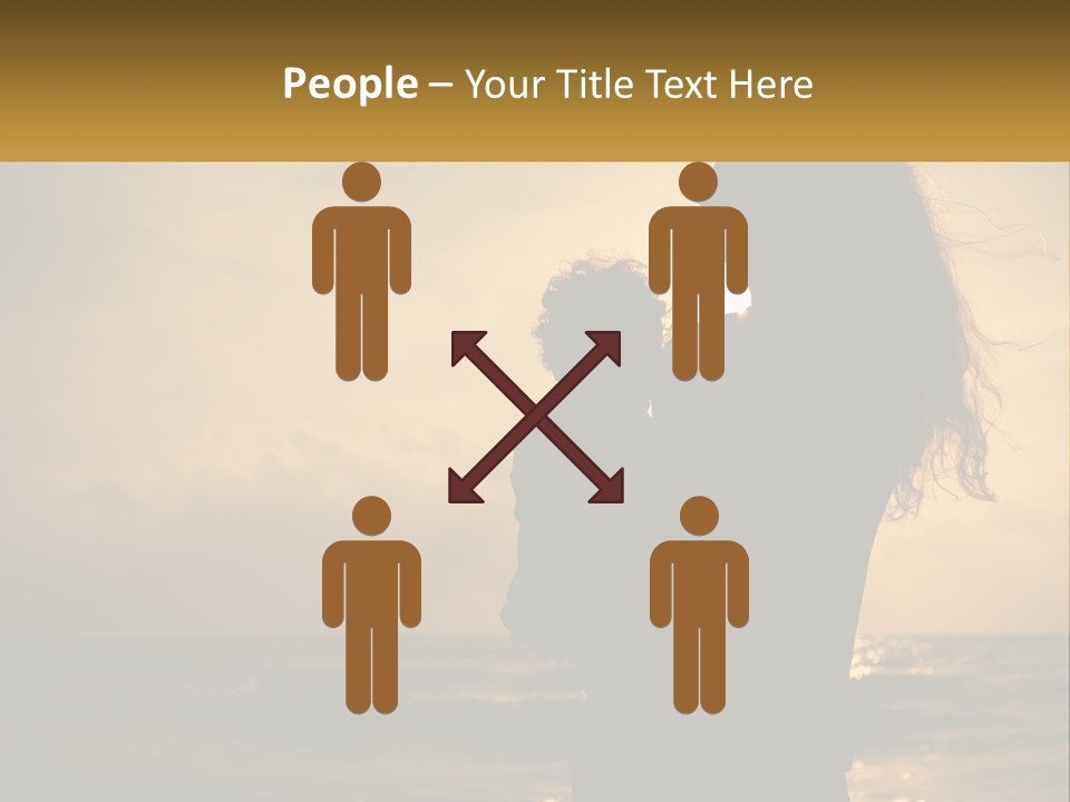 A Silhouette Of A Woman Holding A Child On A Beach PowerPoint Template