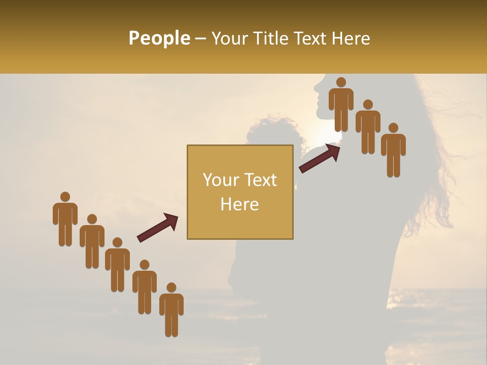 A Silhouette Of A Woman Holding A Child On A Beach PowerPoint Template