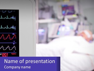 A Medical Powerpoint Presentation With A Hospital Bed In The Background PowerPoint Template