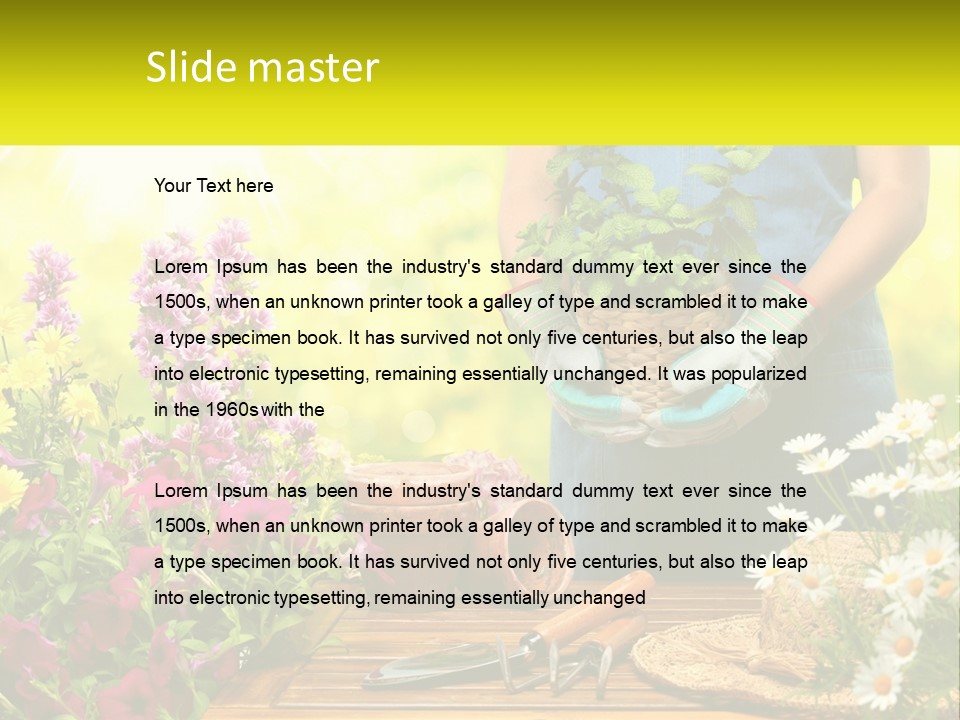 A Person Holding A Potted Plant In Their Hands PowerPoint Template