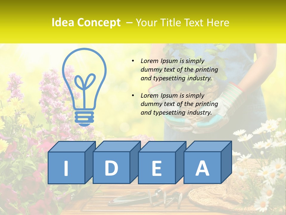 A Person Holding A Potted Plant In Their Hands PowerPoint Template