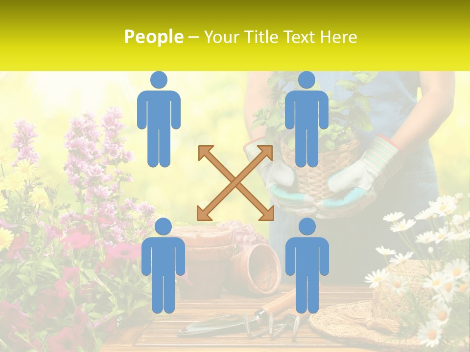 A Person Holding A Potted Plant In Their Hands PowerPoint Template