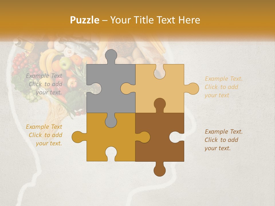 A Person's Head With Food Inside Of It PowerPoint Template