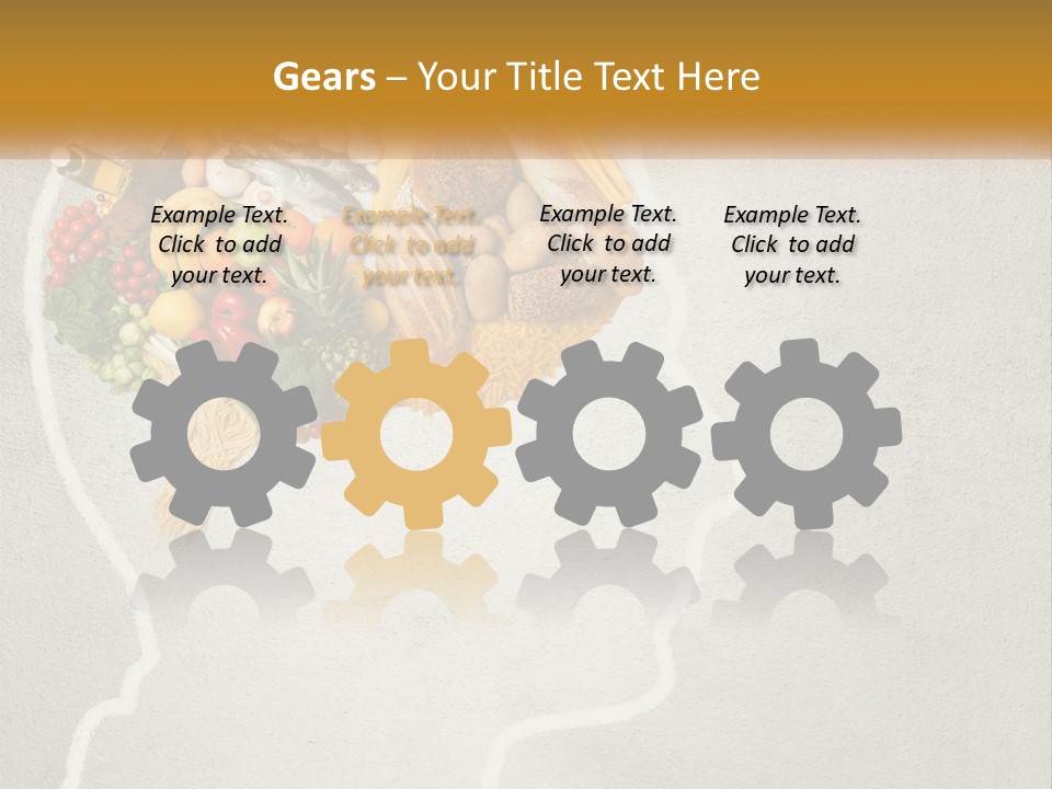 A Person's Head With Food Inside Of It PowerPoint Template