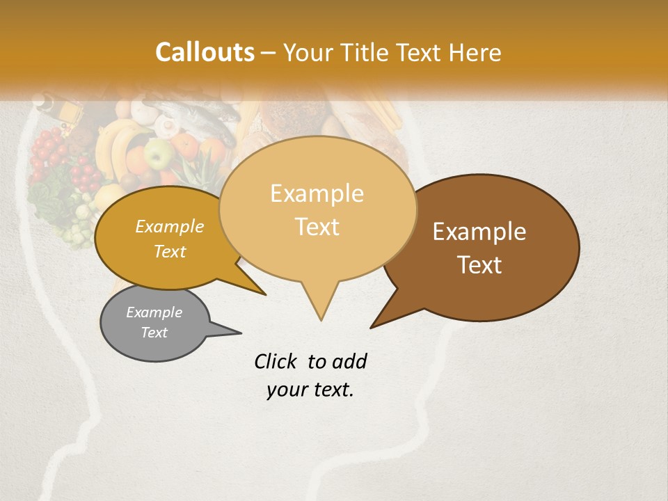 A Person's Head With Food Inside Of It PowerPoint Template