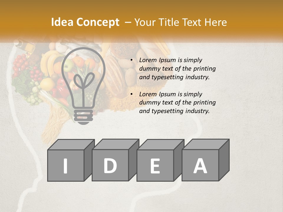 A Person's Head With Food Inside Of It PowerPoint Template
