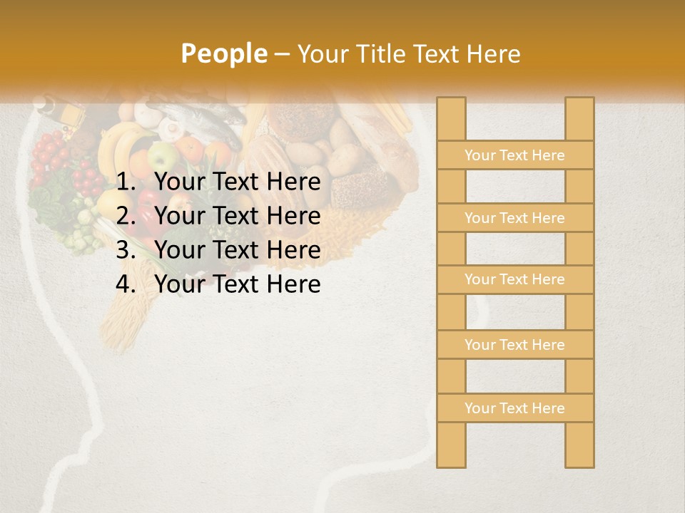 A Person's Head With Food Inside Of It PowerPoint Template