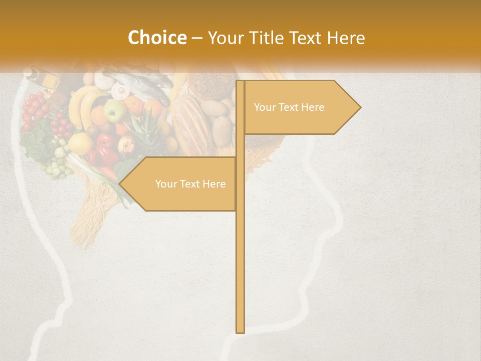A Person's Head With Food Inside Of It PowerPoint Template