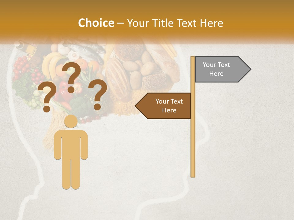 A Person's Head With Food Inside Of It PowerPoint Template
