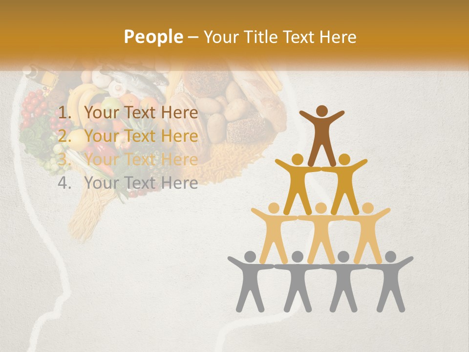 A Person's Head With Food Inside Of It PowerPoint Template