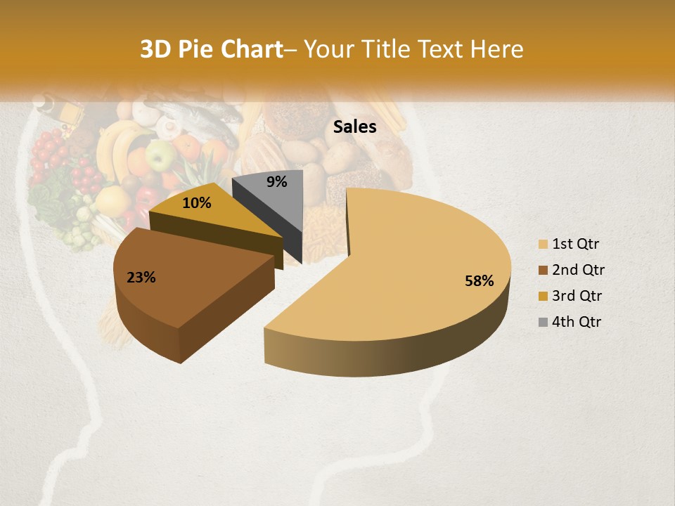 A Person's Head With Food Inside Of It PowerPoint Template