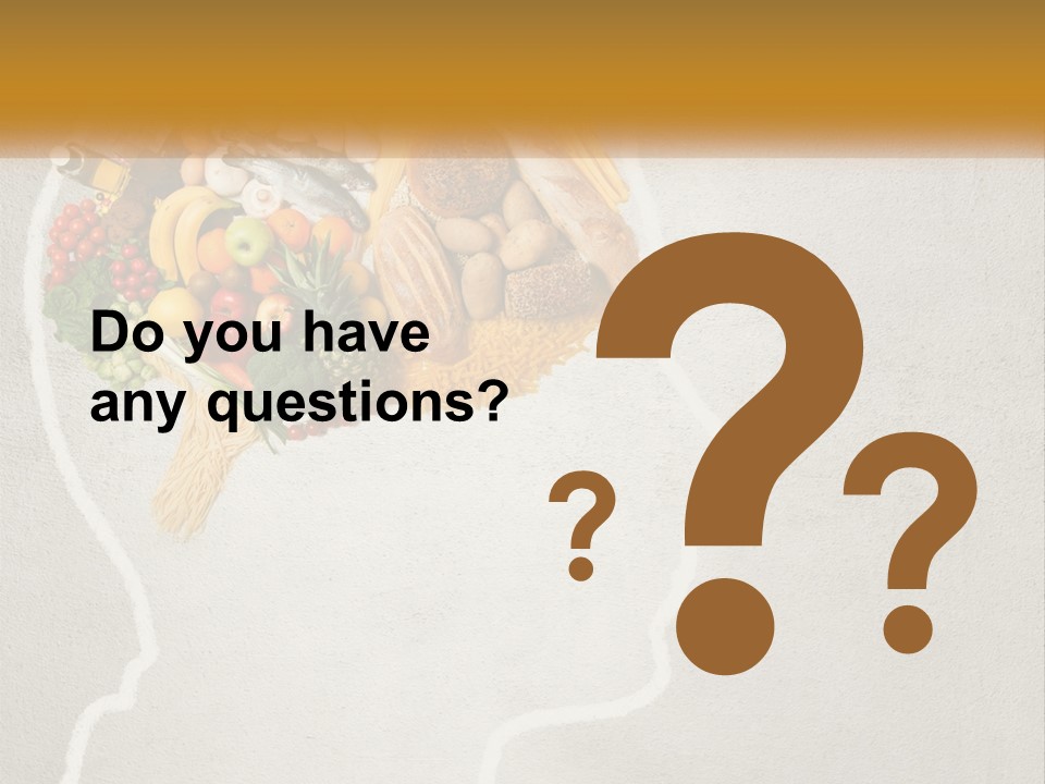 A Person's Head With Food Inside Of It PowerPoint Template