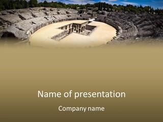 A Theatre With Seats In The Middle Of It PowerPoint Template