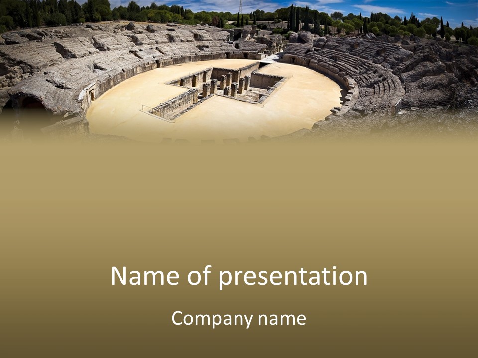 A Theatre With Seats In The Middle Of It PowerPoint Template