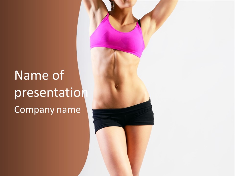 A Woman In A Pink Sports Bra Top And Black Shorts PowerPoint Template