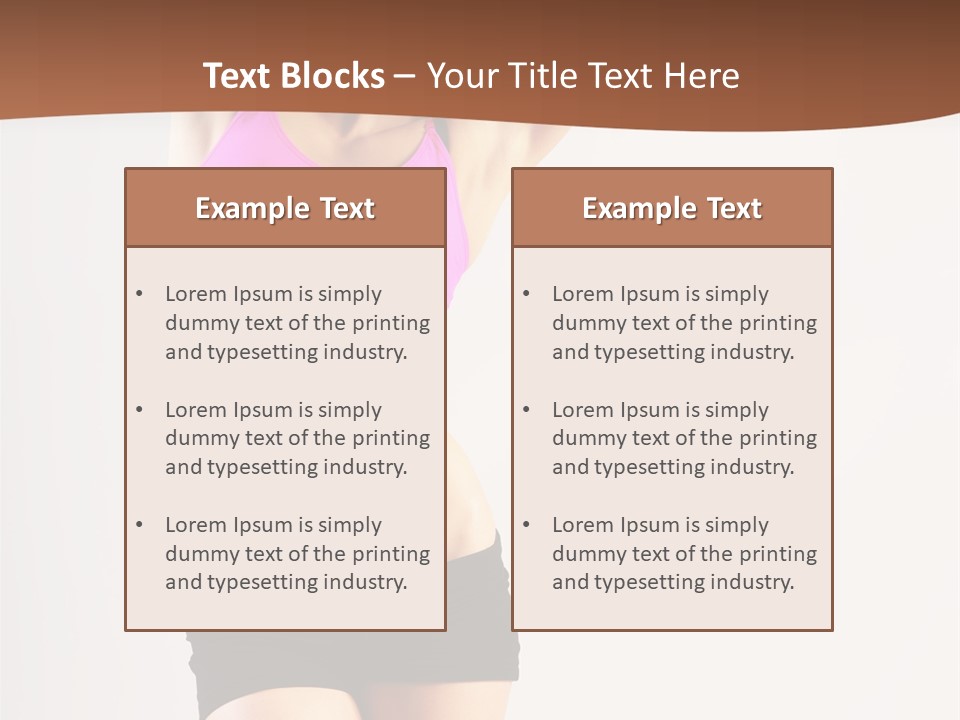 A Woman In A Pink Sports Bra Top And Black Shorts PowerPoint Template