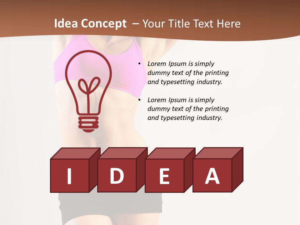 A Woman In A Pink Sports Bra Top And Black Shorts PowerPoint Template