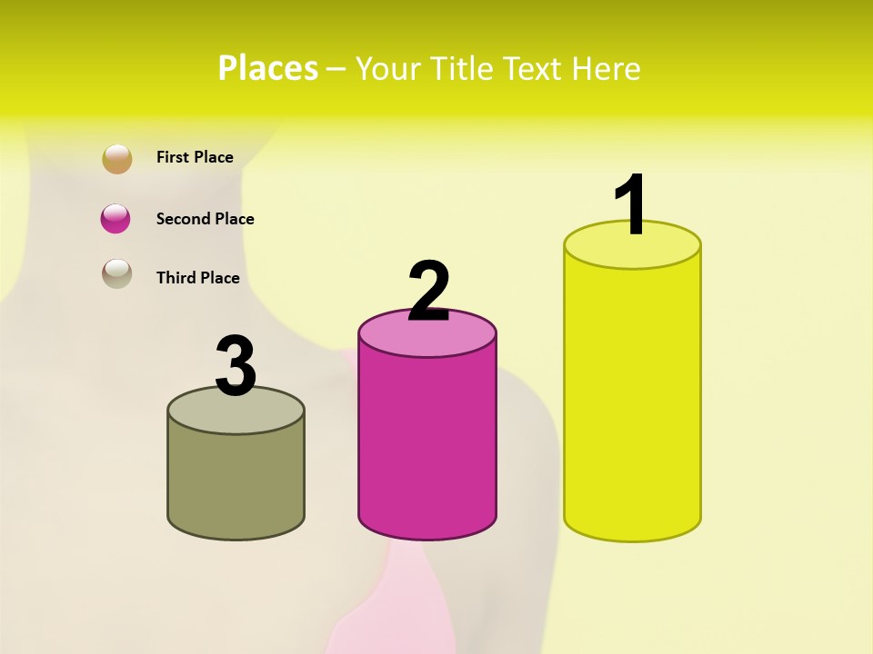 A Woman In A Pink Bikini With Yellow And Pink Paint On Her Face PowerPoint Template