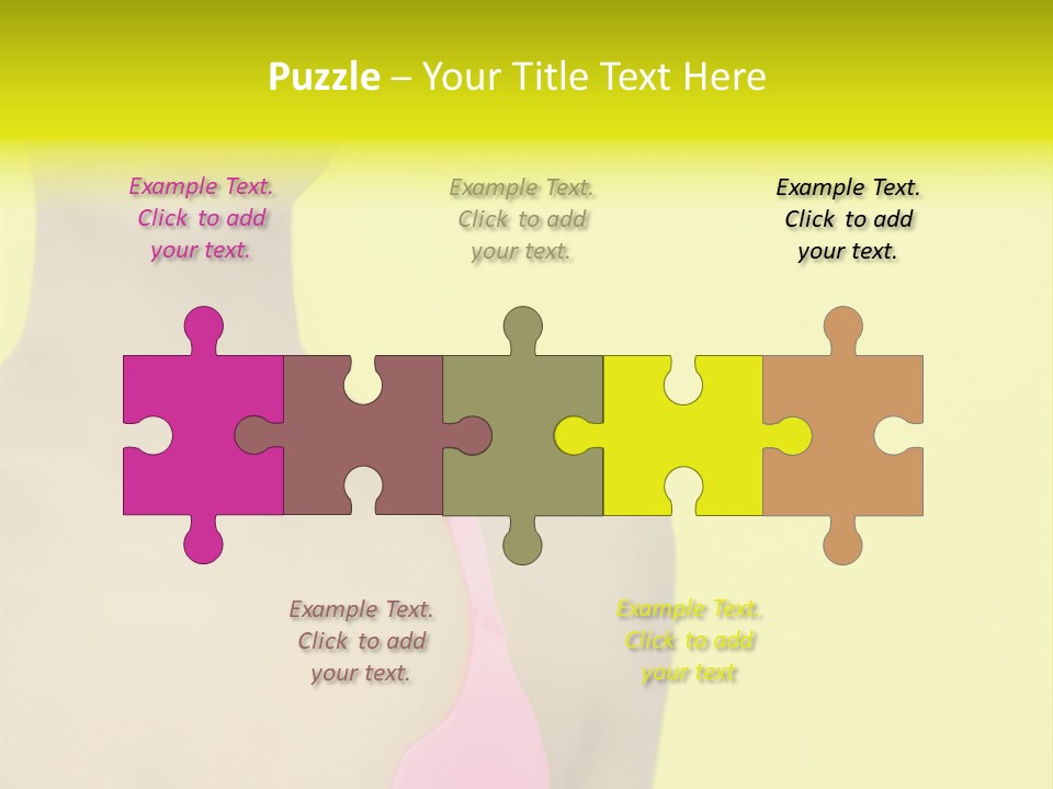 A Woman In A Pink Bikini With Yellow And Pink Paint On Her Face PowerPoint Template