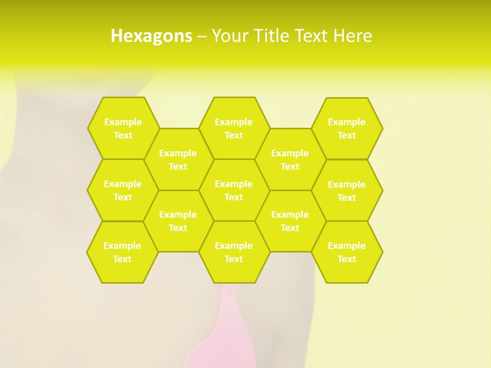 A Woman In A Pink Bikini With Yellow And Pink Paint On Her Face PowerPoint Template