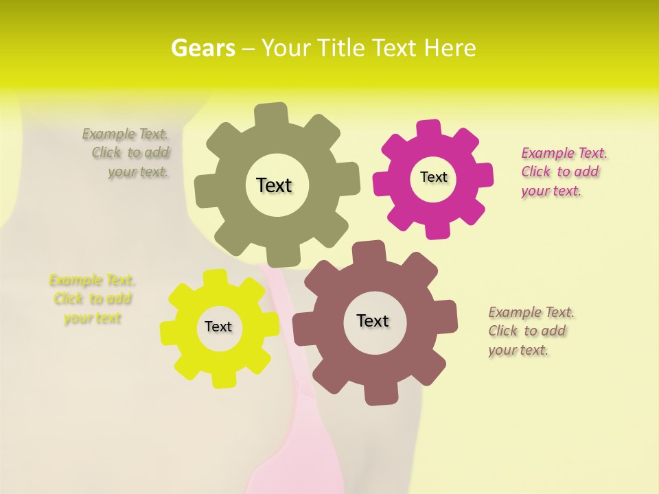 A Woman In A Pink Bikini With Yellow And Pink Paint On Her Face PowerPoint Template