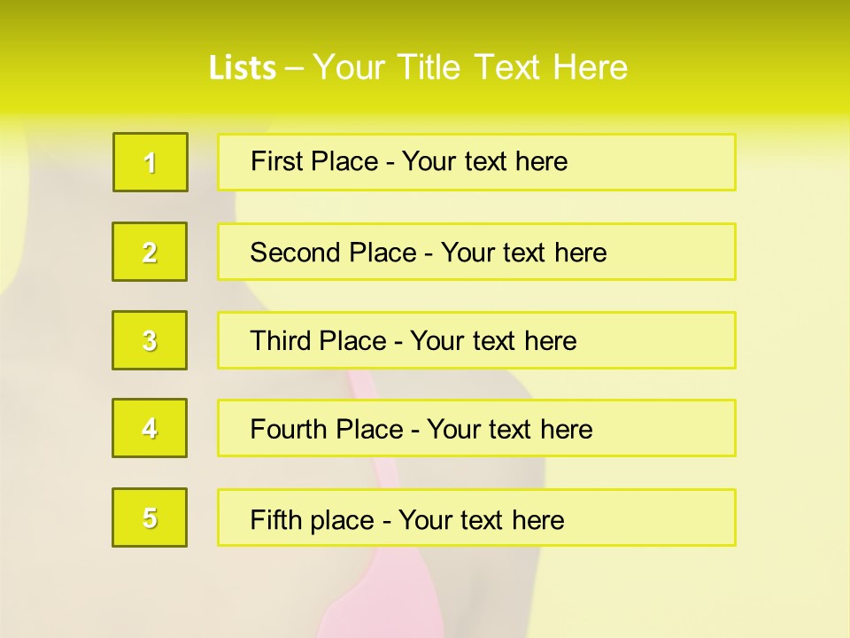 A Woman In A Pink Bikini With Yellow And Pink Paint On Her Face PowerPoint Template
