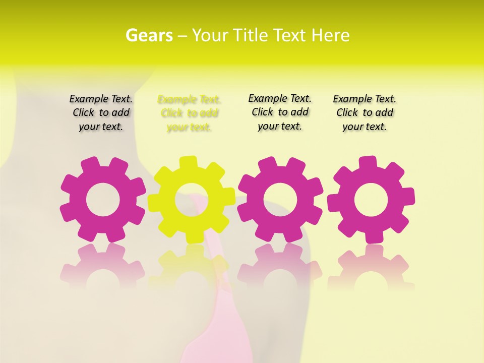 A Woman In A Pink Bikini With Yellow And Pink Paint On Her Face PowerPoint Template