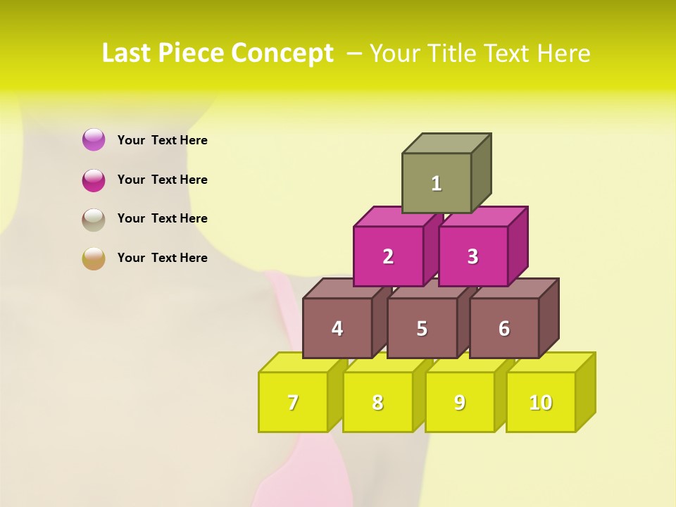 A Woman In A Pink Bikini With Yellow And Pink Paint On Her Face PowerPoint Template