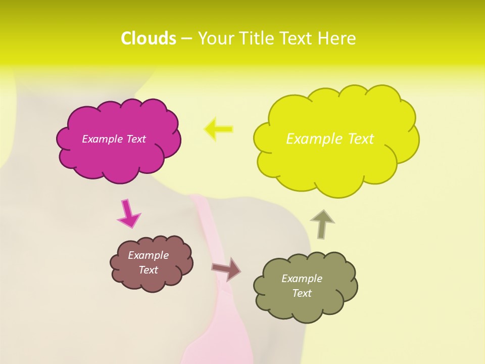 A Woman In A Pink Bikini With Yellow And Pink Paint On Her Face PowerPoint Template