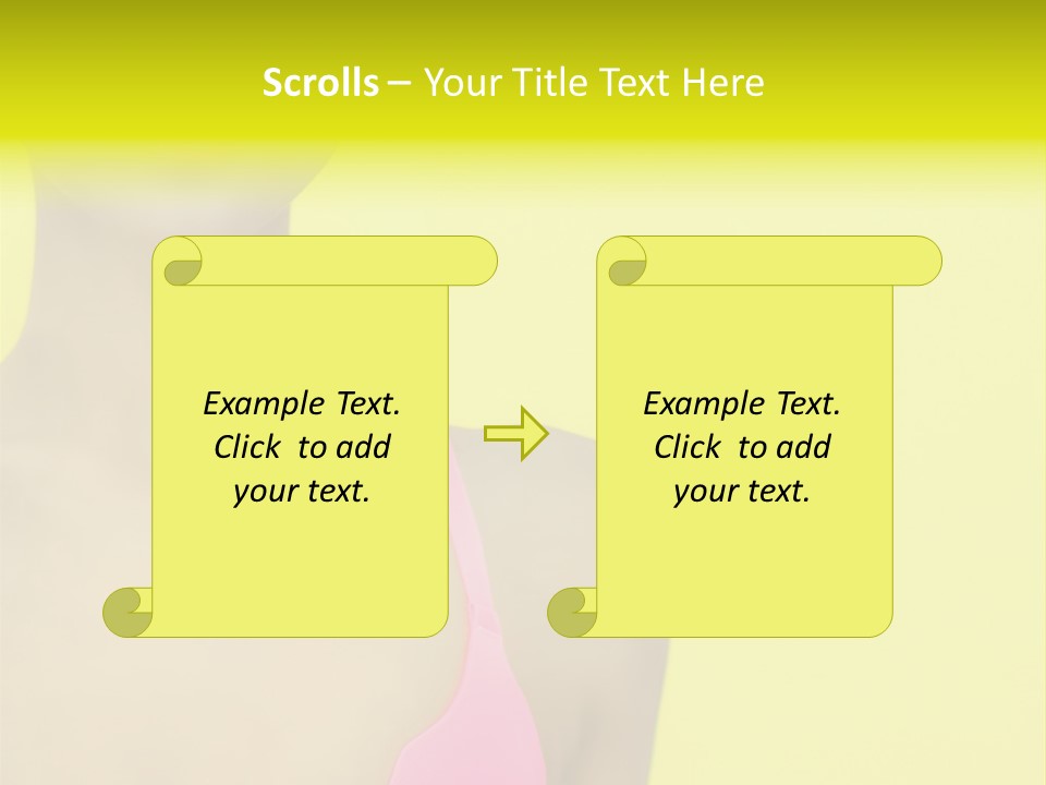 A Woman In A Pink Bikini With Yellow And Pink Paint On Her Face PowerPoint Template