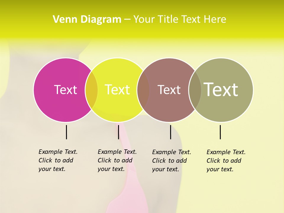 A Woman In A Pink Bikini With Yellow And Pink Paint On Her Face PowerPoint Template