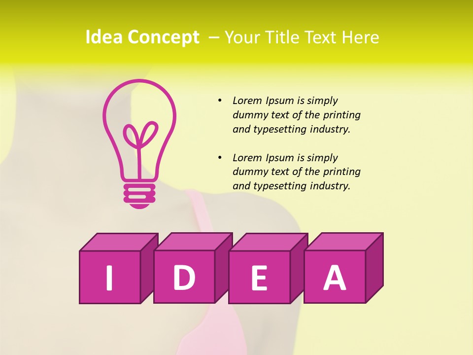 A Woman In A Pink Bikini With Yellow And Pink Paint On Her Face PowerPoint Template