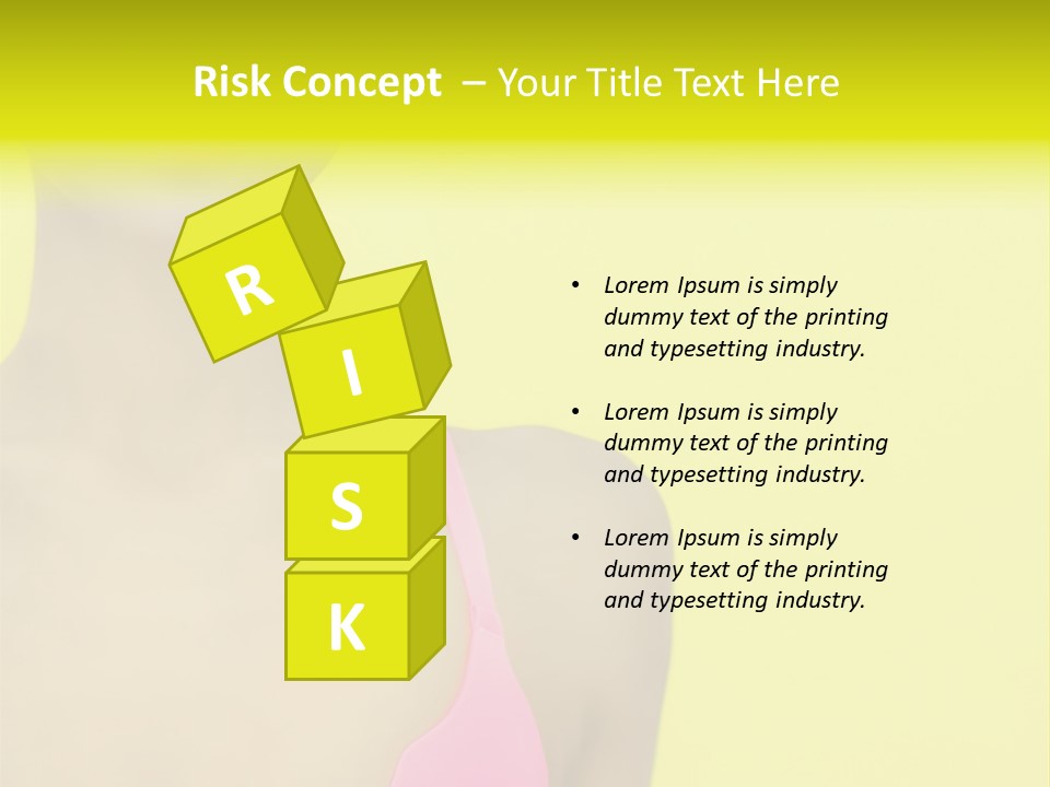 A Woman In A Pink Bikini With Yellow And Pink Paint On Her Face PowerPoint Template