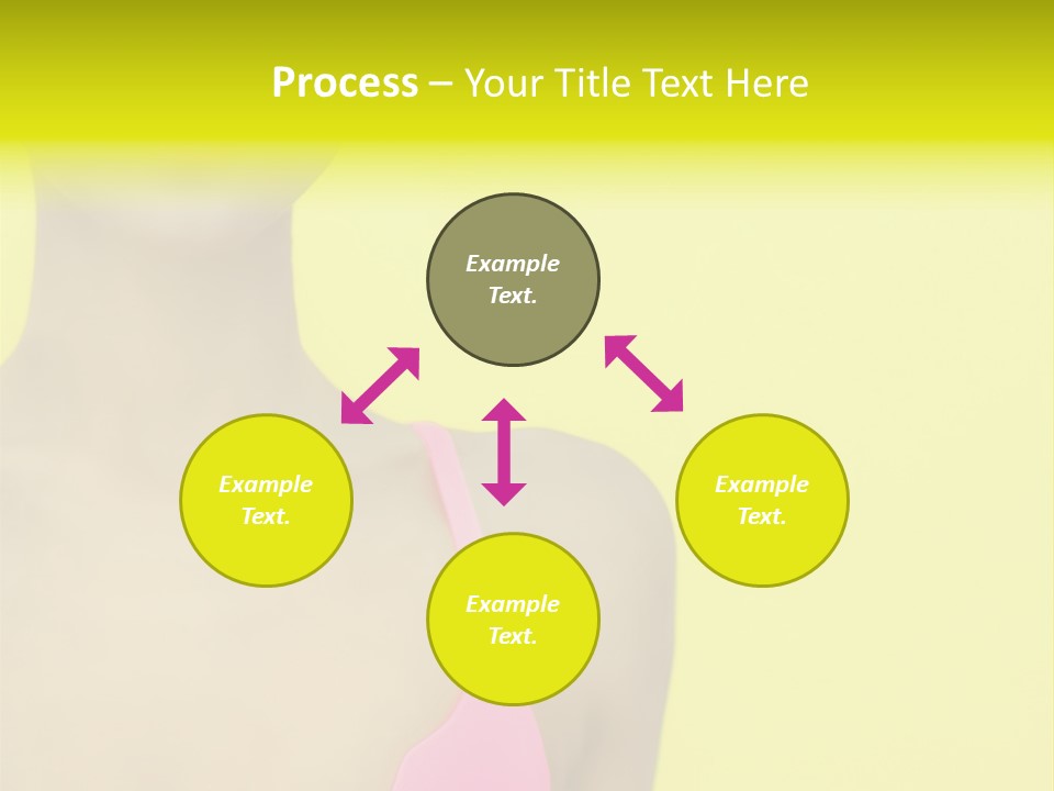 A Woman In A Pink Bikini With Yellow And Pink Paint On Her Face PowerPoint Template