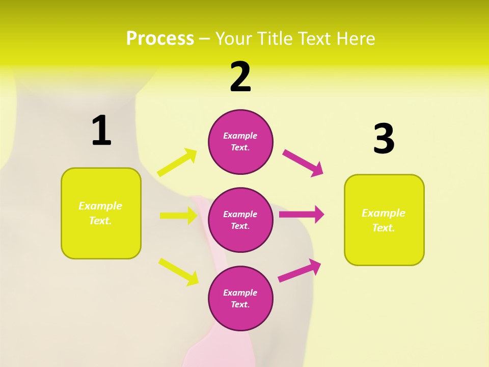A Woman In A Pink Bikini With Yellow And Pink Paint On Her Face PowerPoint Template