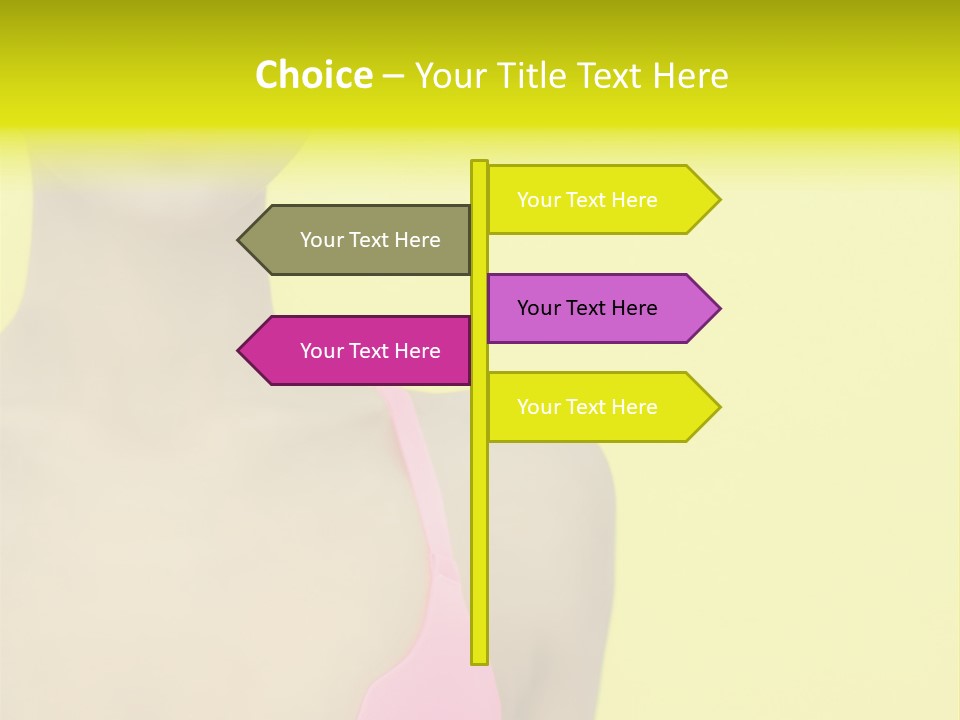 A Woman In A Pink Bikini With Yellow And Pink Paint On Her Face PowerPoint Template