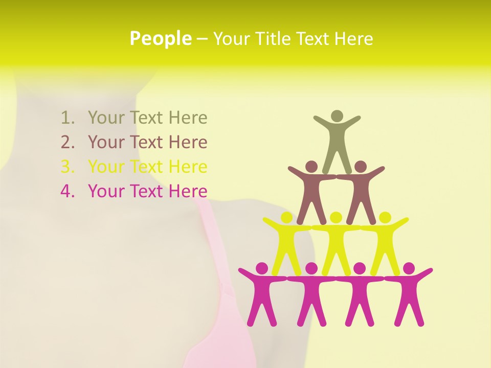 A Woman In A Pink Bikini With Yellow And Pink Paint On Her Face PowerPoint Template