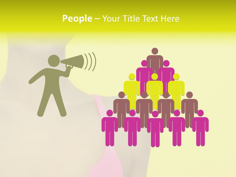 A Woman In A Pink Bikini With Yellow And Pink Paint On Her Face PowerPoint Template
