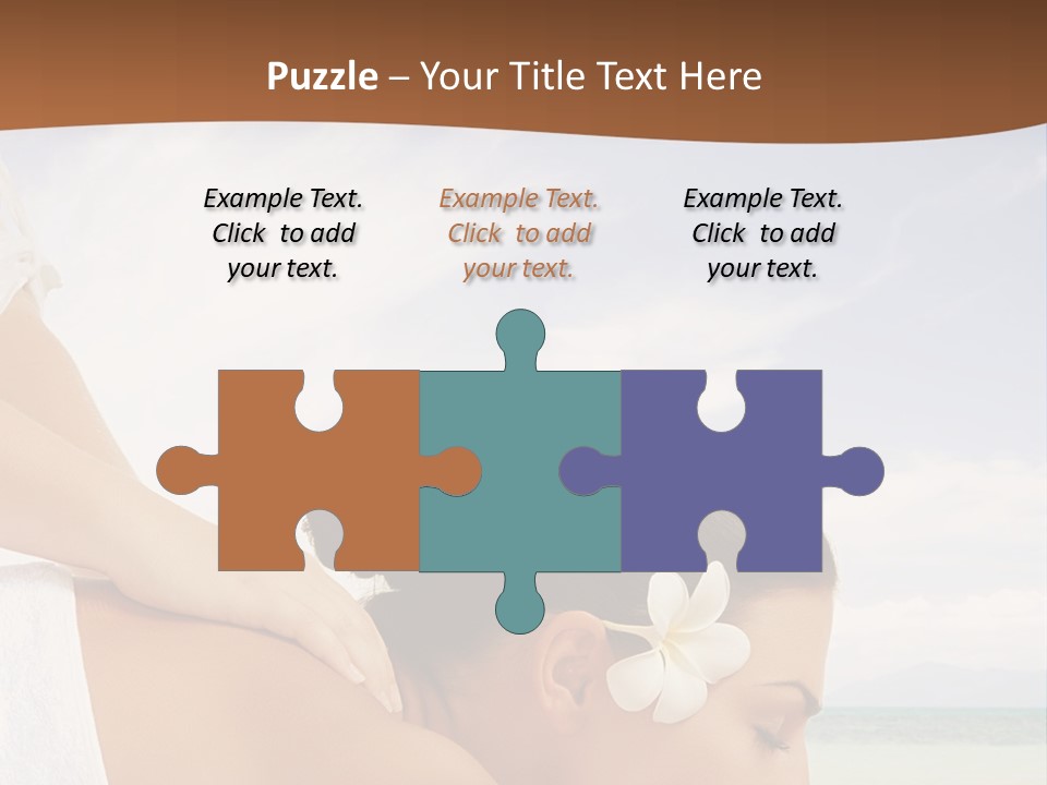 A Woman Laying Down On The Beach With A Flower In Her Hair PowerPoint Template