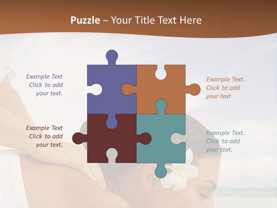 A Woman Laying Down On The Beach With A Flower In Her Hair PowerPoint Template